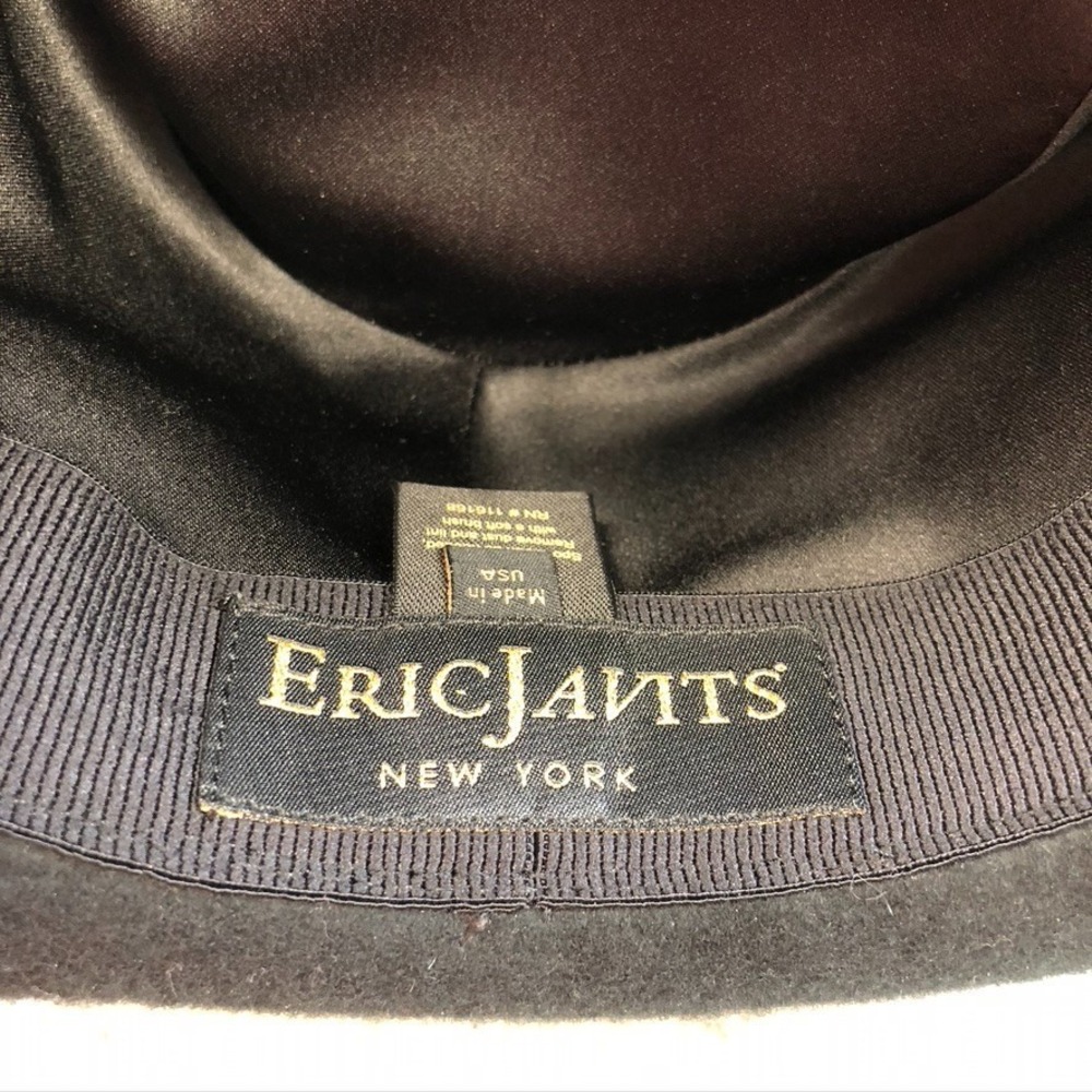 Eric Javits Ms Cool Fedora Womens OS Black Wool Felt Sustainable Classic Hat - Picture 8 of 11